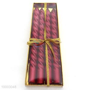 4PC red screw thread <em>candles</em>