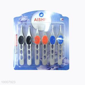 Wholesale 6PCS Black/Orange/Blue Eye-brow Stainless Steel <em>Tweezer</em>