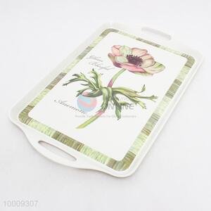 Wholesale Beatiful Flower Rectangular Plastic Fruite <em>Salver</em> With Handle