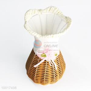Wholesale Beautiful  White Rattan <em>Flower</em> <em>Vase</em> For Home Decoration