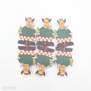 Hot Sale New Products New Style Christmas Wood Clips With Cartoon Elk