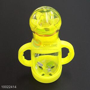 150ml Hote Sale Yellow Feeding-bottle with Rabbits and Balloons Pattern, Silicone <em>Nipple</em> PC Bottle