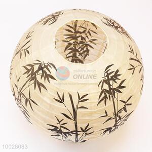 Chinese style white paper <em>lantern</em> printed with bamboo