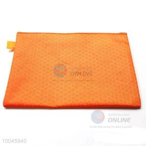 A4 Hot selling orange color football lines oxford fabric file bags with zipper