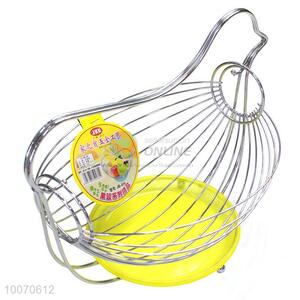 Yellow bird shape fruits basket iron arts basket