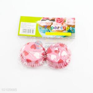 Heart pattern paper cake cases cups for wedding party