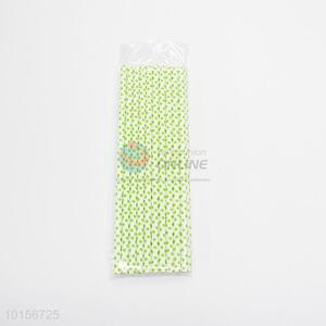 Popular eco-friendly green polka dot paper drinking straw