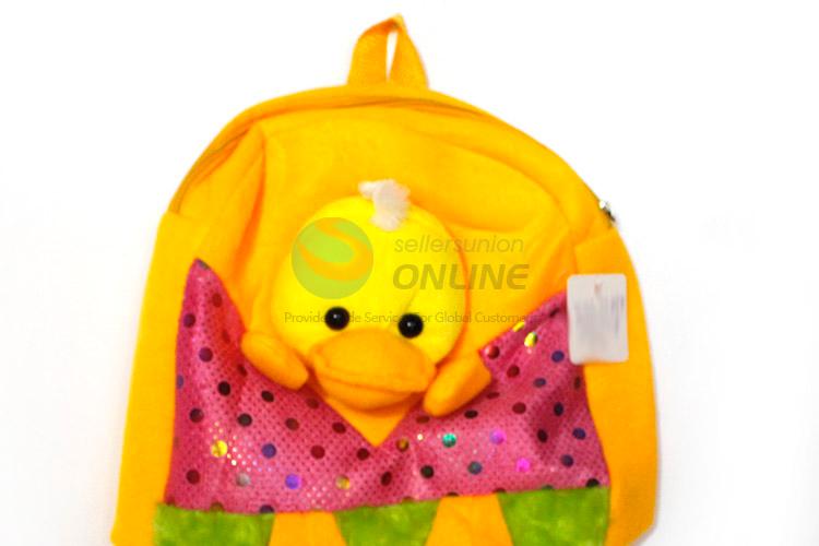 Hot Selling Yellow Duck Short Plush Backpack