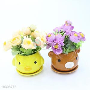 Top quality cute animal shaped artificial potted plant