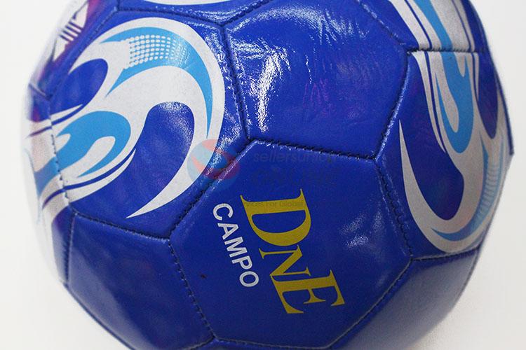 Fashion Blue Color TPU Training Game Soccer Football with Line Bladder