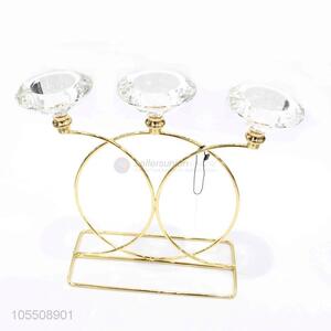 China wholesale home decor 3 heads golden iron candlestick