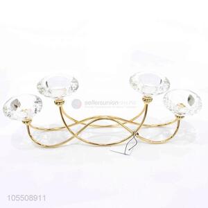 Top quality modern indoor decor 4 heads golden metal candle holder
