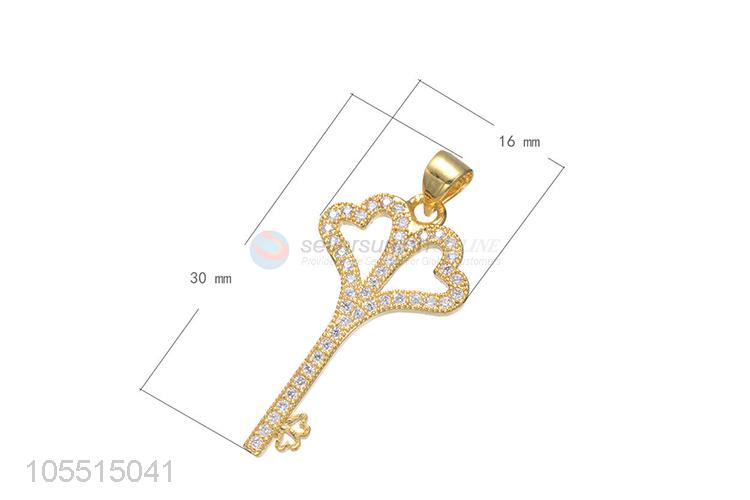 Fashion Key Shape Diamond Necklace Pendant Best Jewelry Accessories