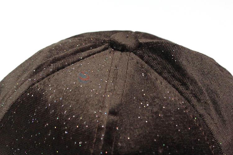 High quality black shining velvet baseball caps