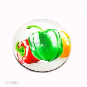 Top quality vegetables design dome glass fridge magnet