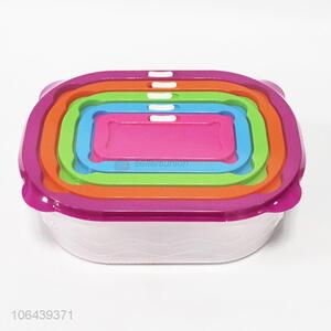 Hot style 5pcs rainbow food safe rectangle plastic preservation box