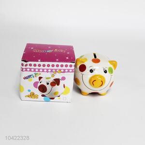 Custom Colorful Ceramic Pig Shape Money Box Piggy Bank for Kids