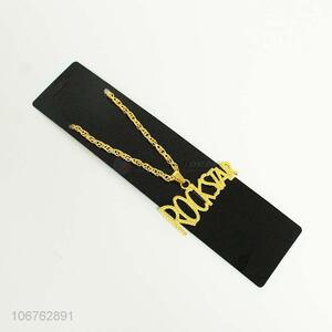 Factory sell golden letter design alloy necklace for decoration