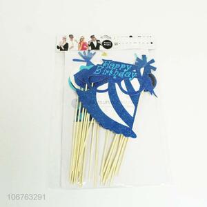 Custom 20 Pieces Blue Glitter Birthday Photo Prop Set