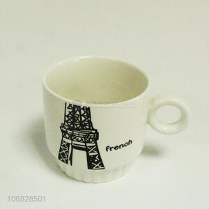 Wholesale fashion European style eiffel tower pattern ceramic mug