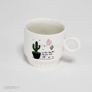 Factory supply cute catcus pattern ceramic mugs