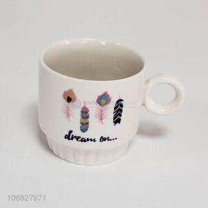 Popular products colorul feather pattern ceramic mugs