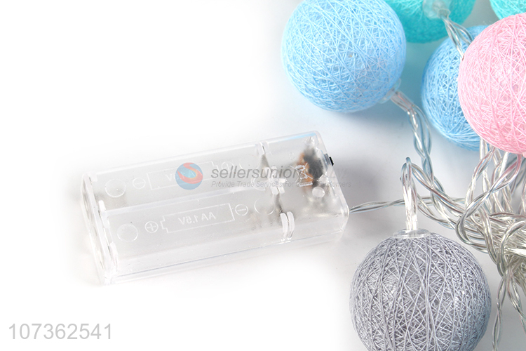 New Selling Promotion Battery Powered Led Chain Cotton Ball String Lights