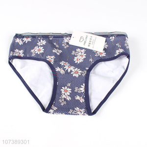 High quality fashion floral printed women cotton briefs underwear
