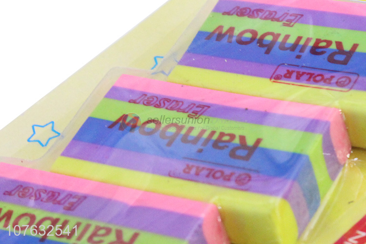 Good Sale 4 Pieces Rainbow Eraser Fashion Stationery