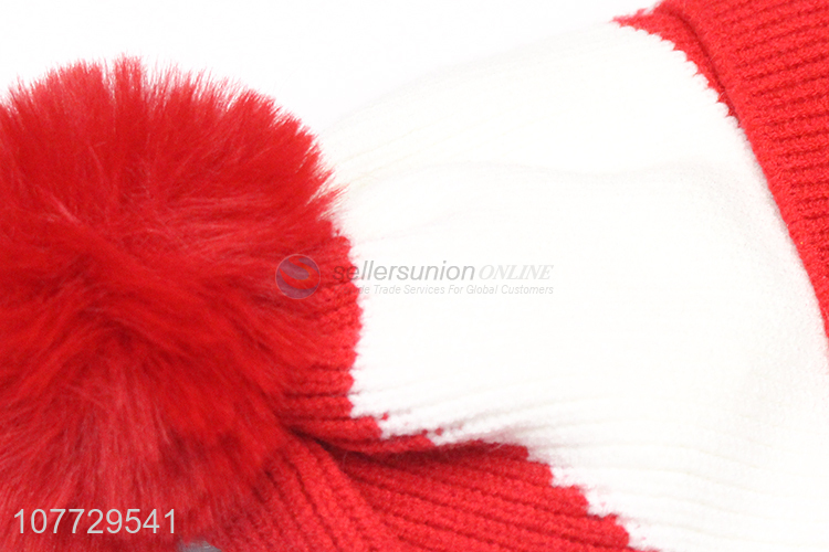 Wholesale kids winter pompom hat toddler beanie cap outdoor cap