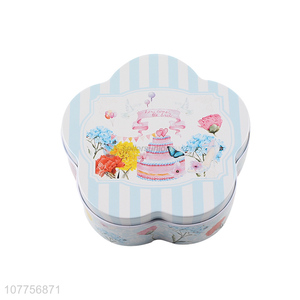 Custom Flower Shape Tin Can Fashion Gift Box Tin Box