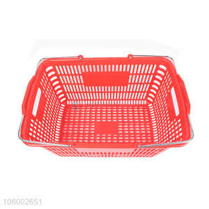 New arrival utility plastic shopping basket with thick galvanized handles