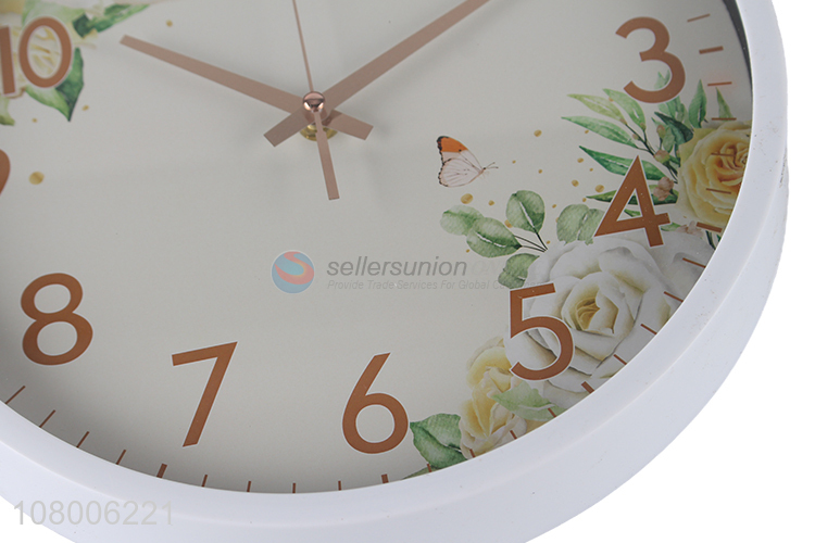 Low price wholesale white creative craft wall clock for living room