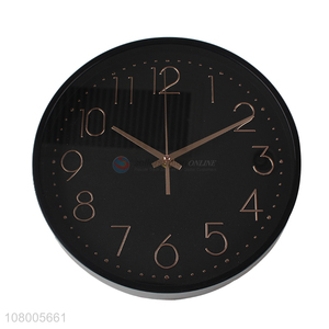 High quality black modern wall clock round silent wall clock for home