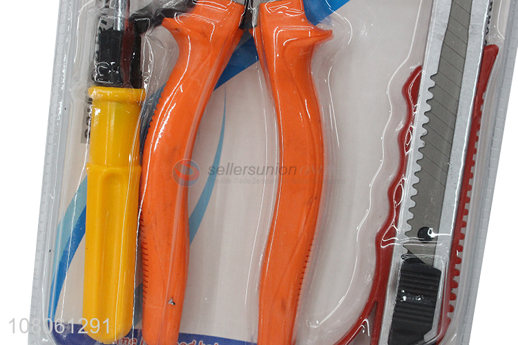 Hot selling utility hand tools set screwdrivers art knife tape measure