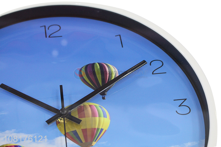 China factory silent non-ticking round hot air balloon wall clock