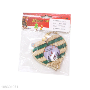 Factory wholesale wooden heart hanging decoration for christmas