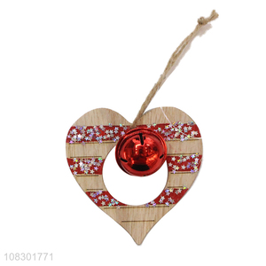 Factory wholesale wooden Christmas decoration bell pendant