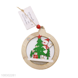Yiwu wholesale creative wood pendant christmas hanging ornaments