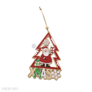 Yiwu wholesale wood carving pendant christmas hanging decoration