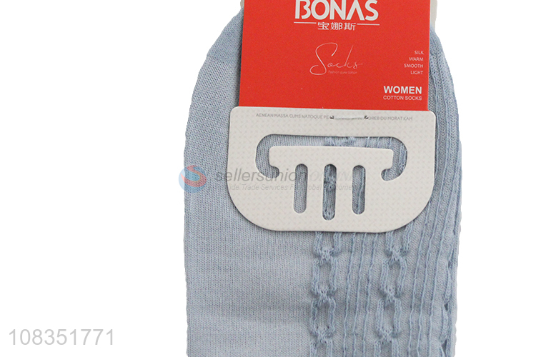 Custom women's low cut socks non-slip knitted cotton boat socks