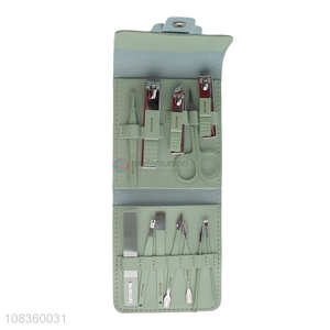 Most popular 12 pieces manicure set <em>stainless</em> <em>steel</em> <em>nail</em> cutter set