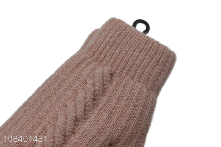 Hot selling pink women ladies winter gloves wholesale
