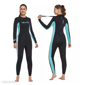 China imports 5mm neoprene women long sleeved wetsuit for diving surfing swimming