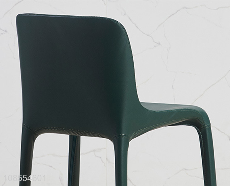 Good quality simple armless pu leather dining chair back-rest chair