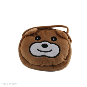 Factory price cute cartoon bear crossbody <em>bag</em> plush animal wallet