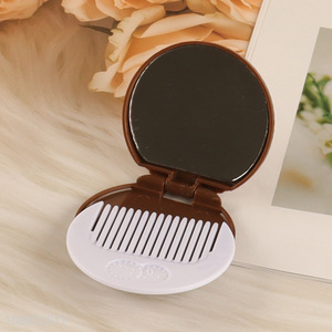 Wholesale chocolate cookie shape makeup <em>mirror</em> folding <em>cosmetic</em> <em>mirror</em>