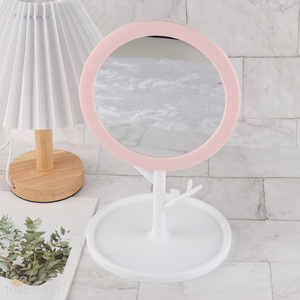 New arrival bicolor desktop <em>makeup</em> <em>mirror</em> with <em>makeup</em> storage tray for women