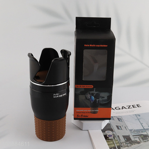 Yiwu factory black adjustable 5in1 <em>car</em> cup <em>holder</em> for sale