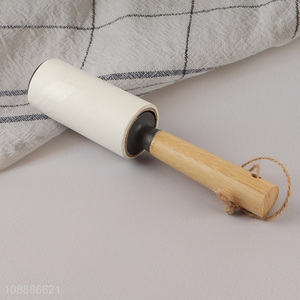 Wholesale extral sticky <em>lint</em> roller with bamboo handle for pet hair removal